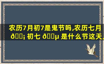 农历7月初7是鬼节吗,农历七月 🐡 初七 🐵 是什么节这天人们会怎么样